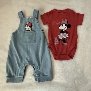 Disney Minnie Mouse Kids Overalls and Bodysuit